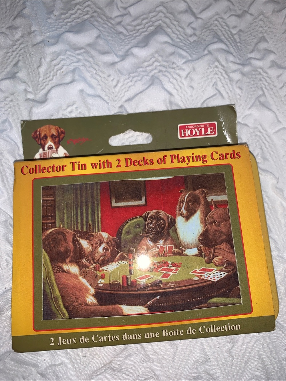 Hoyle According to Hoyle Collector Tin w/ 2 Decks C.M. Coolidge Dogs 1998, New!